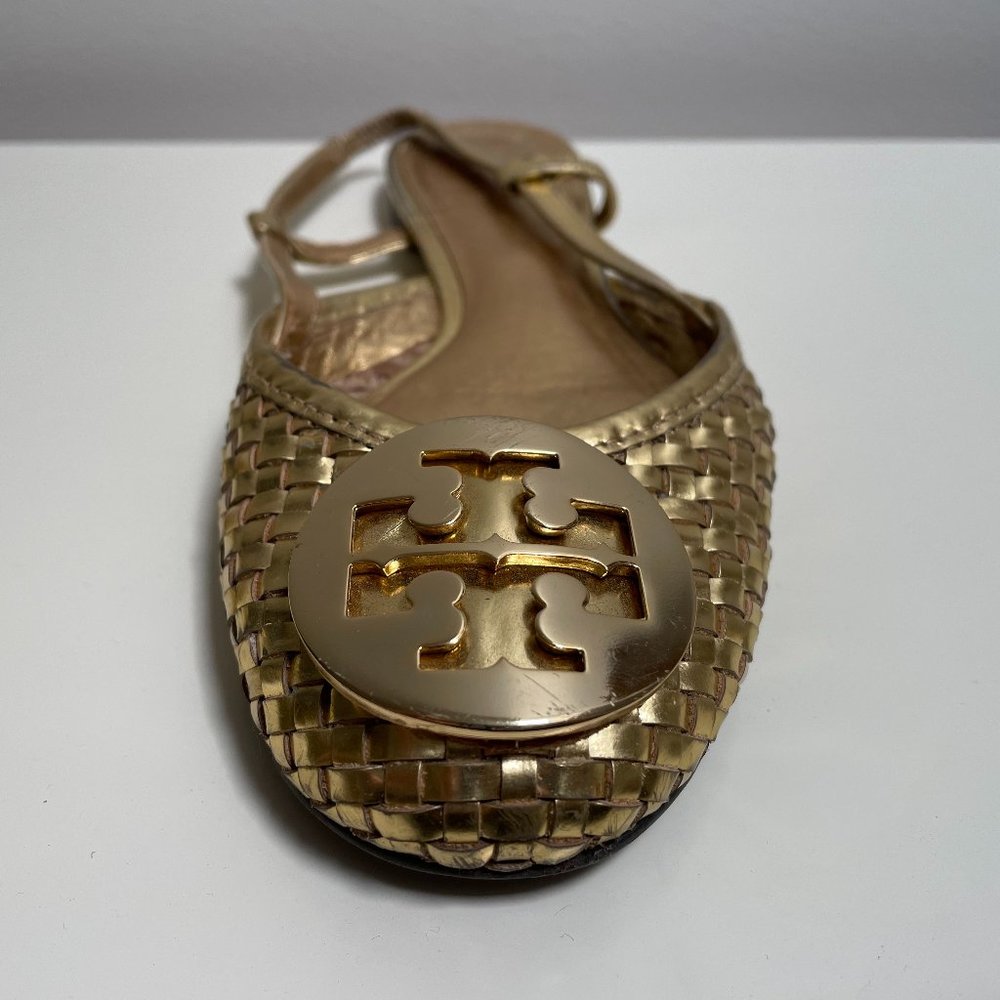 Tory Burch Gold Slingback Flats - Size 6